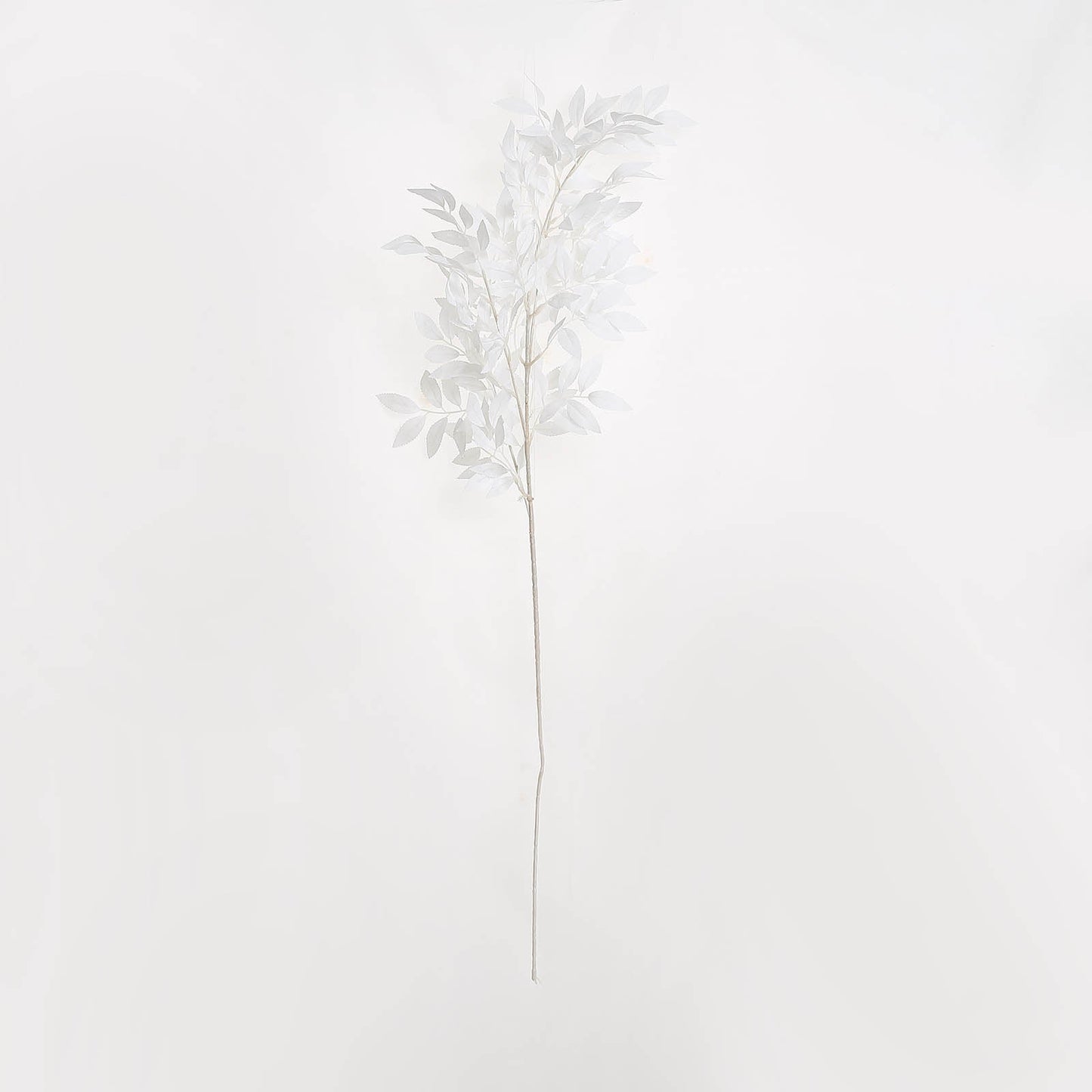 White artificial silk beech leaf branches, 42" tall faux plant stem.
