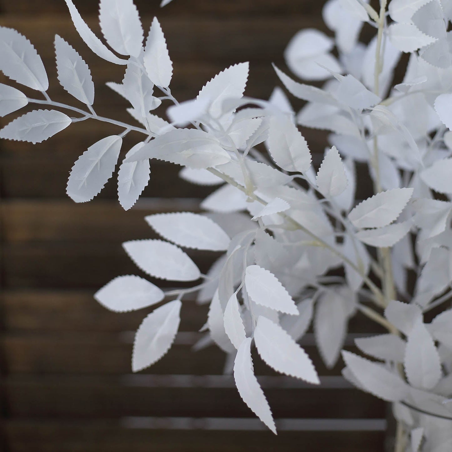 White artificial silk beech leaf branches for vase fillers.