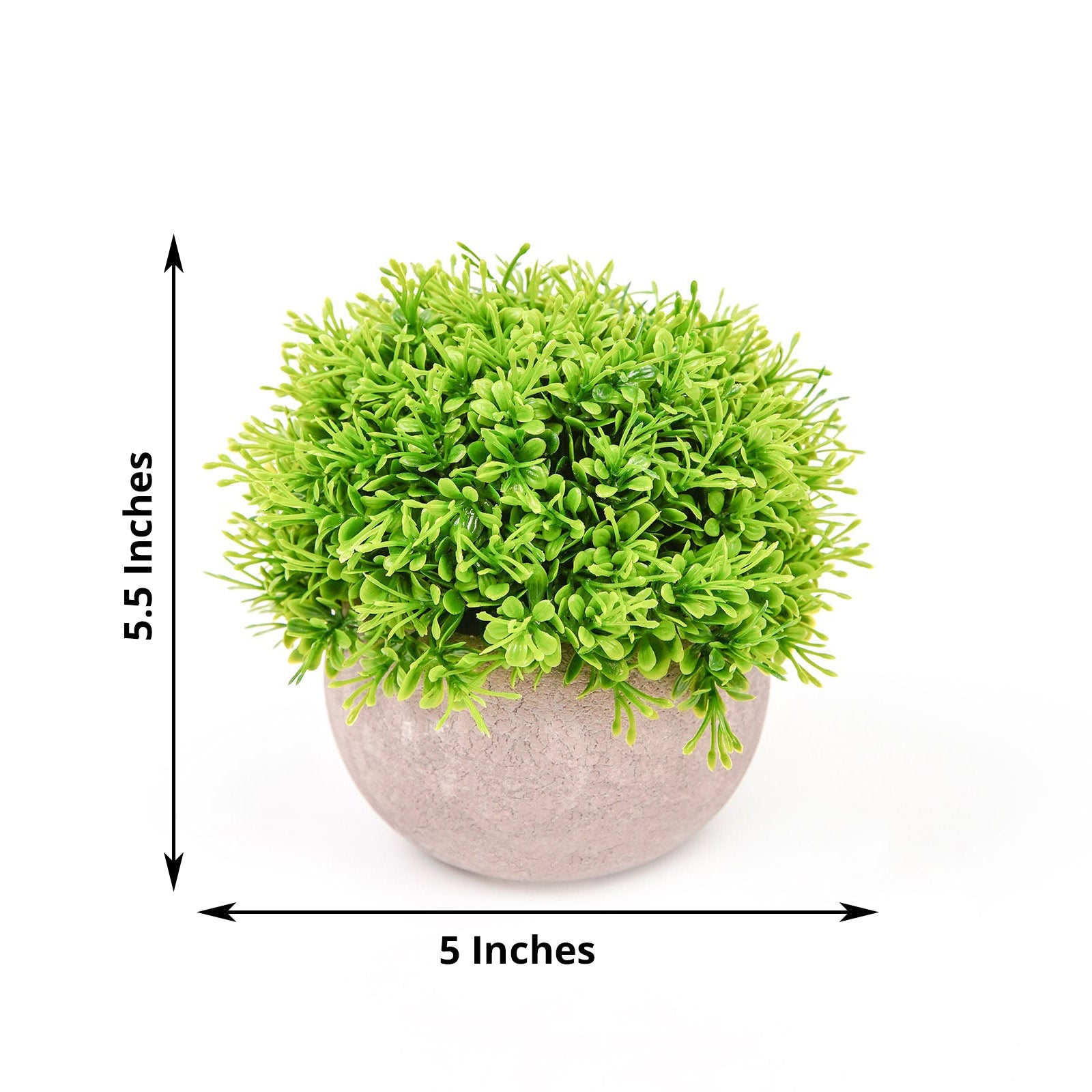 Artificial Boxwood Topiary Potted Planter 2 Plant Set 5 Inch Mini