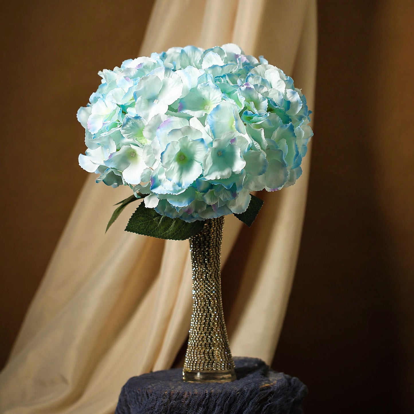 Silk Baby Blue Hydrangea Flower Artificial Bushes Bouquets 5 Bushes