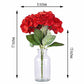 5 Bushes Artificial Silk Red Hydrangea Flower Bushes Bouquets 