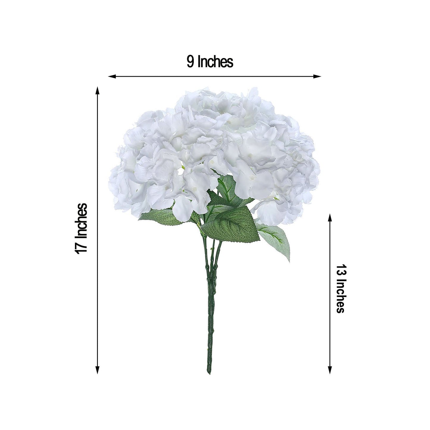 5 Bushes Artificial Silk White Hydrangea Flower Bushes Bouquets 