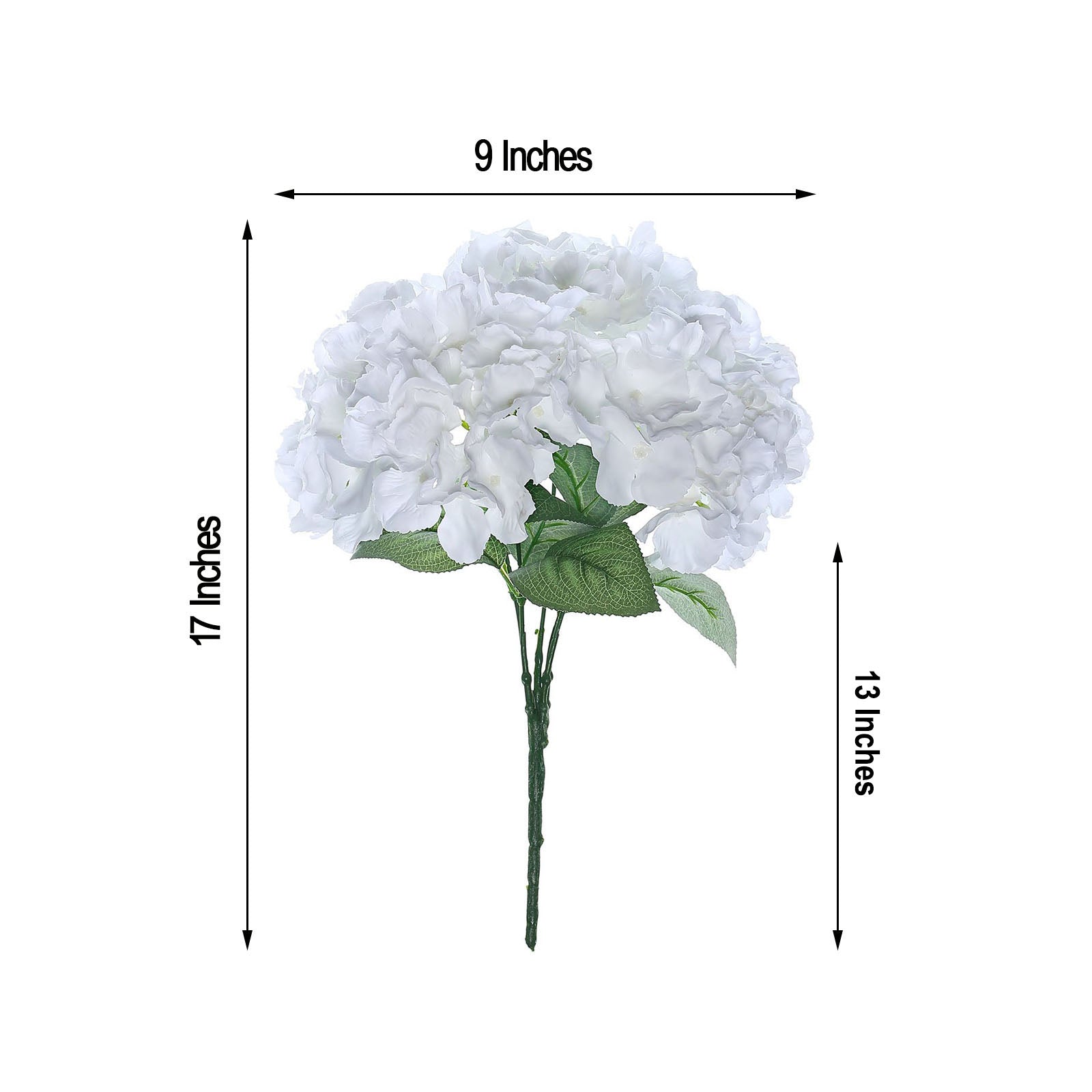 5 Bushes Artificial Silk White Hydrangea Flower Bushes Bouquets 