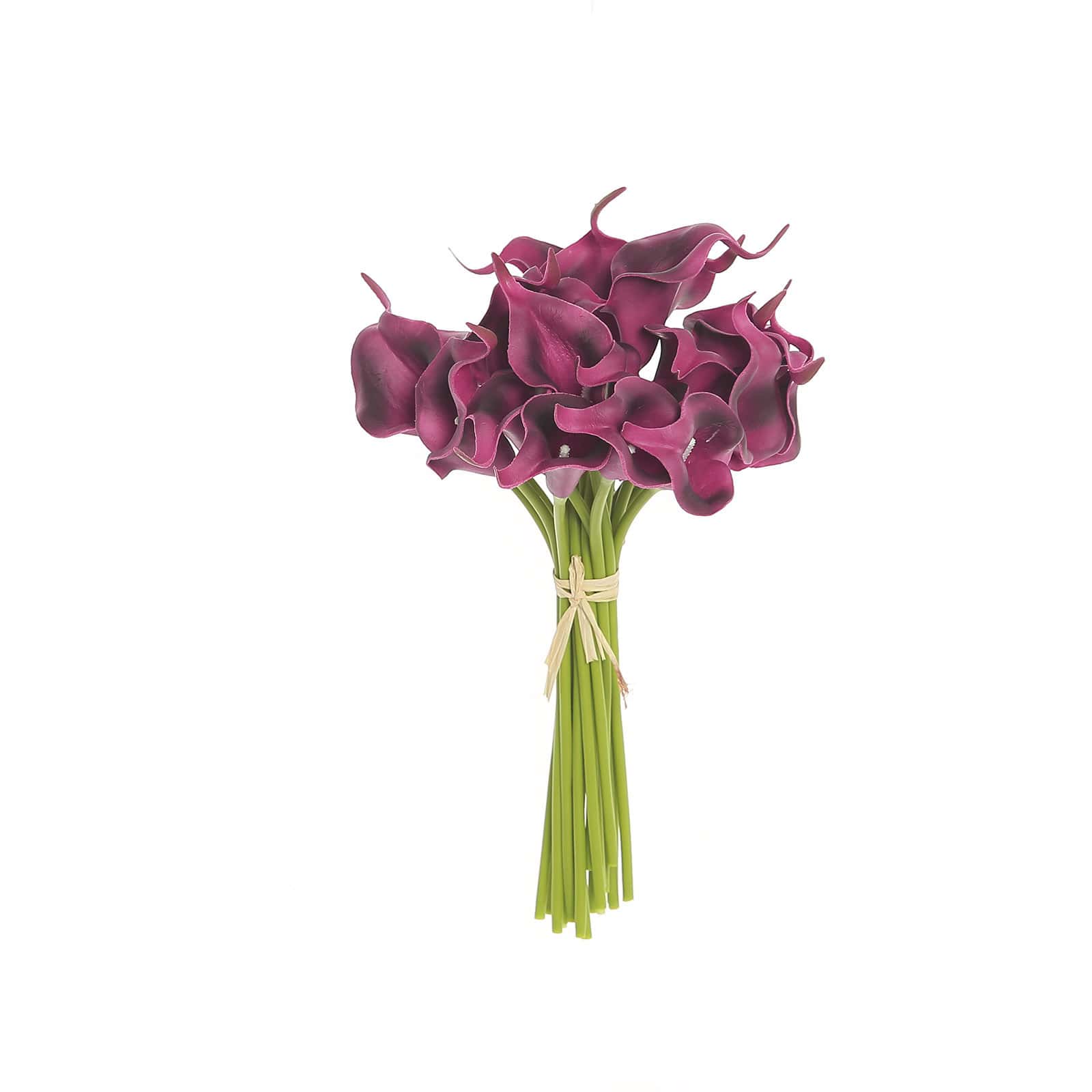 14" Eggplant Artificial Poly Foam Calla Lily Flowers - 20 Stems