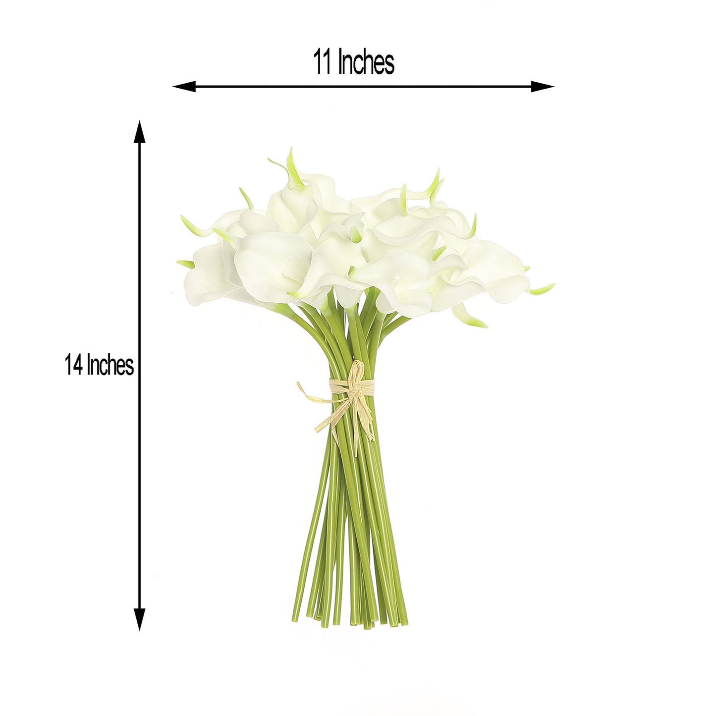 14" White Artificial Calla Lily Flowers - 20 Stems Bouquet