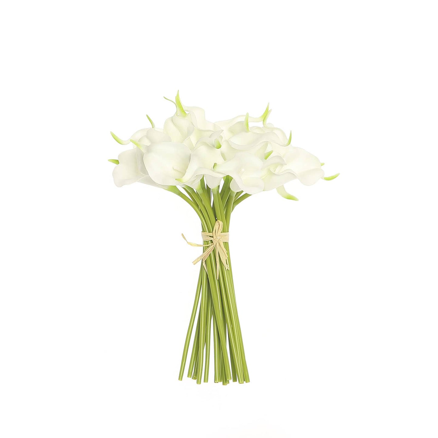 14" White Artificial Poly Foam Calla Lily Flowers - 20 Stems Bundle