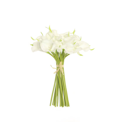 14" White Artificial Poly Foam Calla Lily Flowers - 20 Stems Bundle