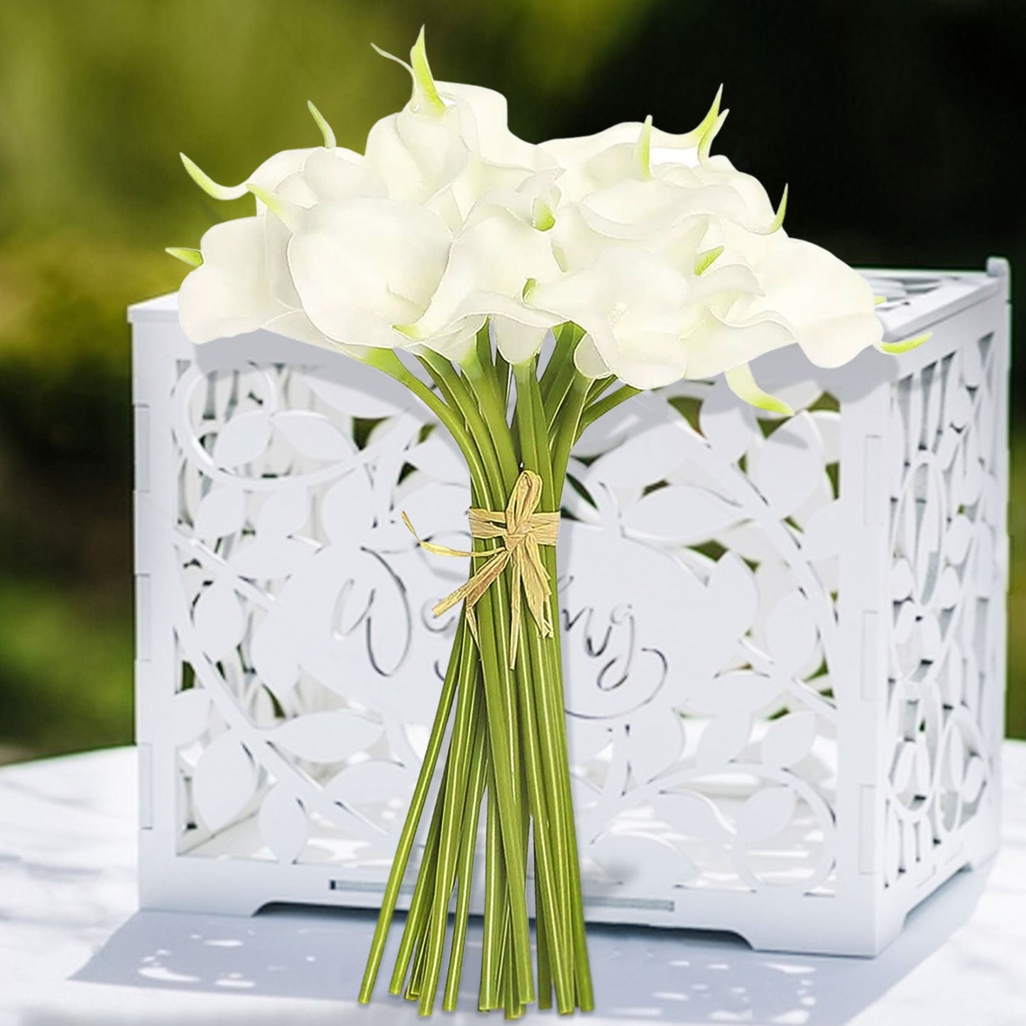 14" White Artificial Poly Foam Calla Lily Flowers - 20 Stems