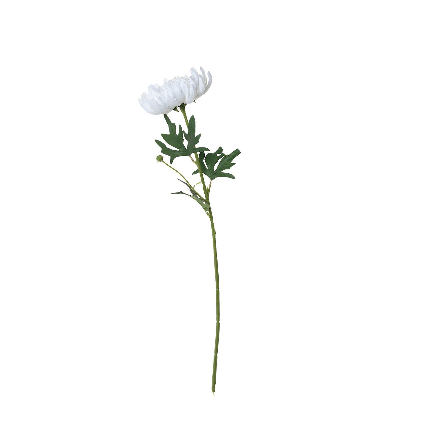 White artificial silk chrysanthemum flower stem bouquet.