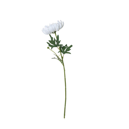 White artificial silk chrysanthemum flower stem bouquet.