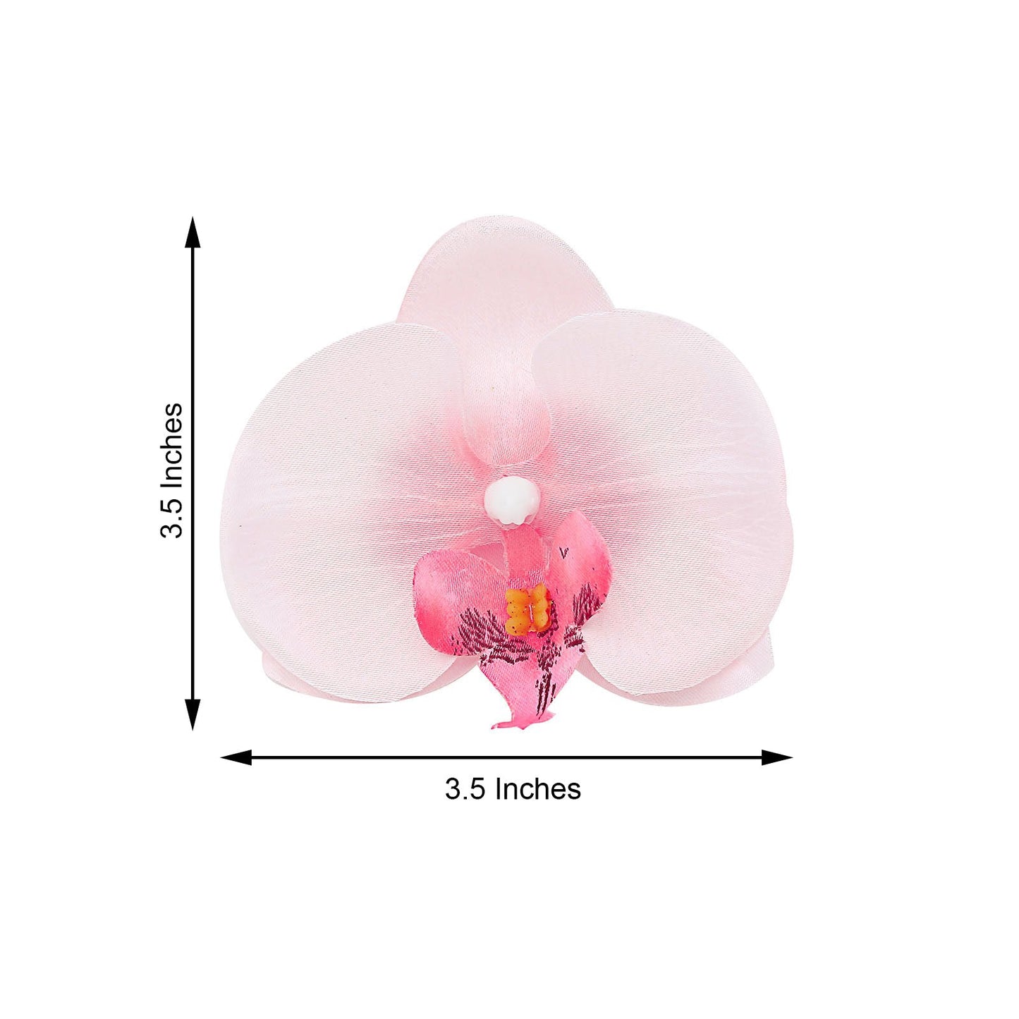 Pink artificial silk orchid flower head for DIY crafts.