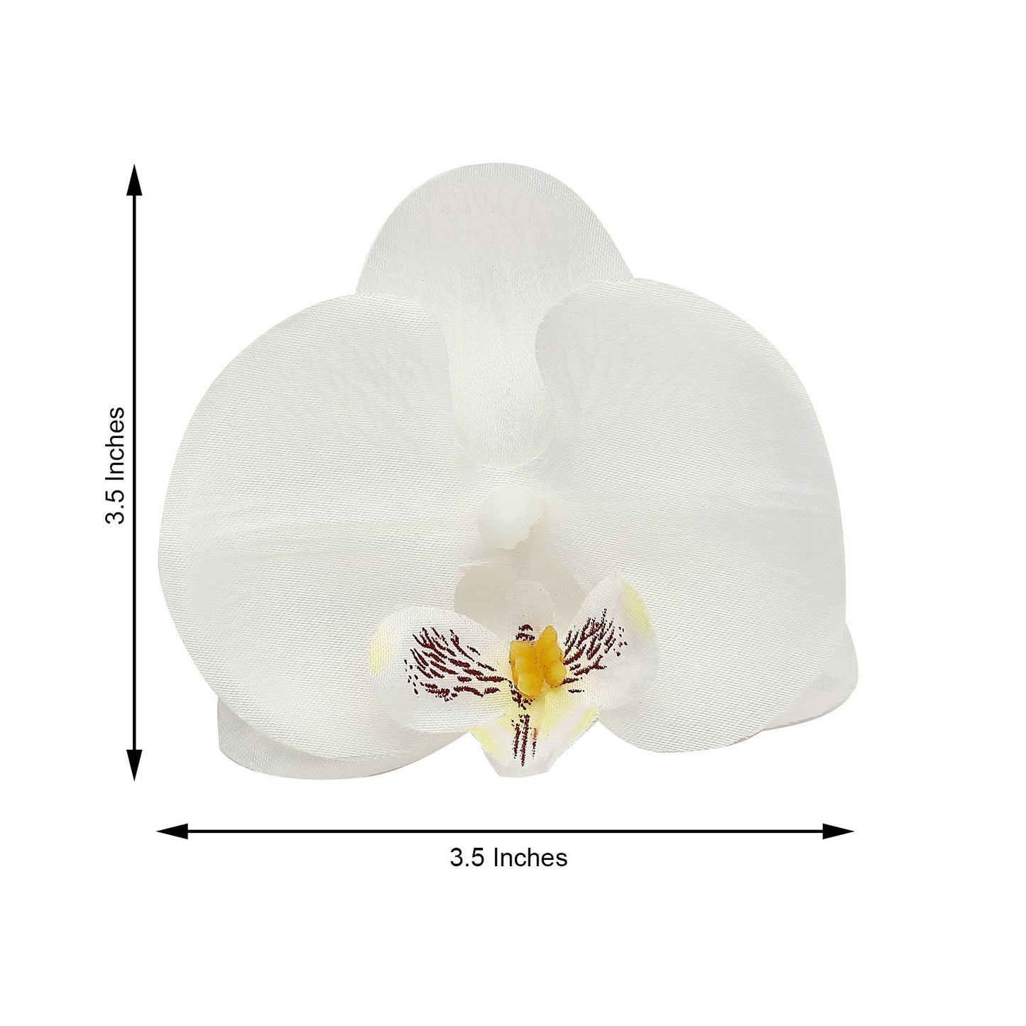 White artificial silk orchid flower head for DIY crafts.