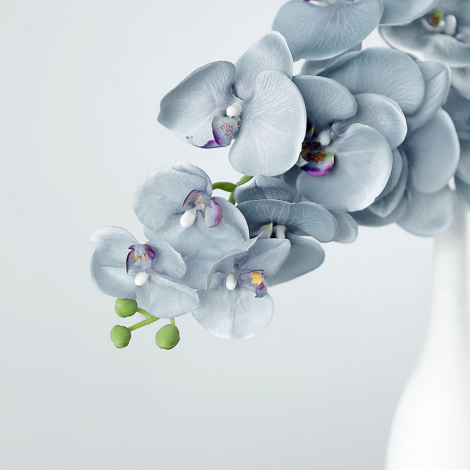 2 Stems | 40inch Tall Charcoal Gray Artificial Silk Orchid Flower Bouquets