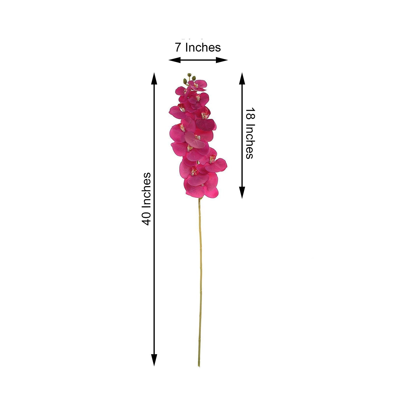 40 Inch Tall Artificial Silk Orchid Flower Bouquet Fuchsia 2 Stems 