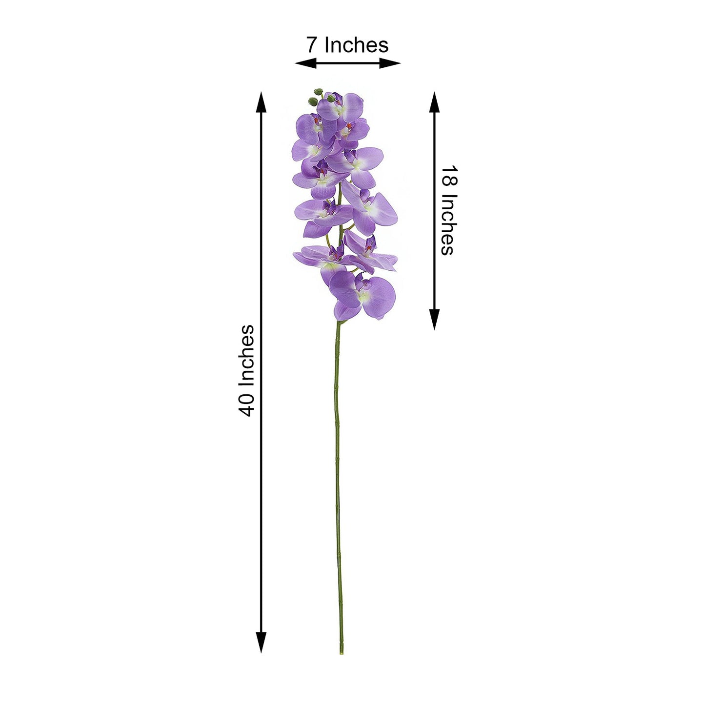 2 Stems | 40inch Tall Lavender Lilac Artificial Silk Orchid Flower Bouquets