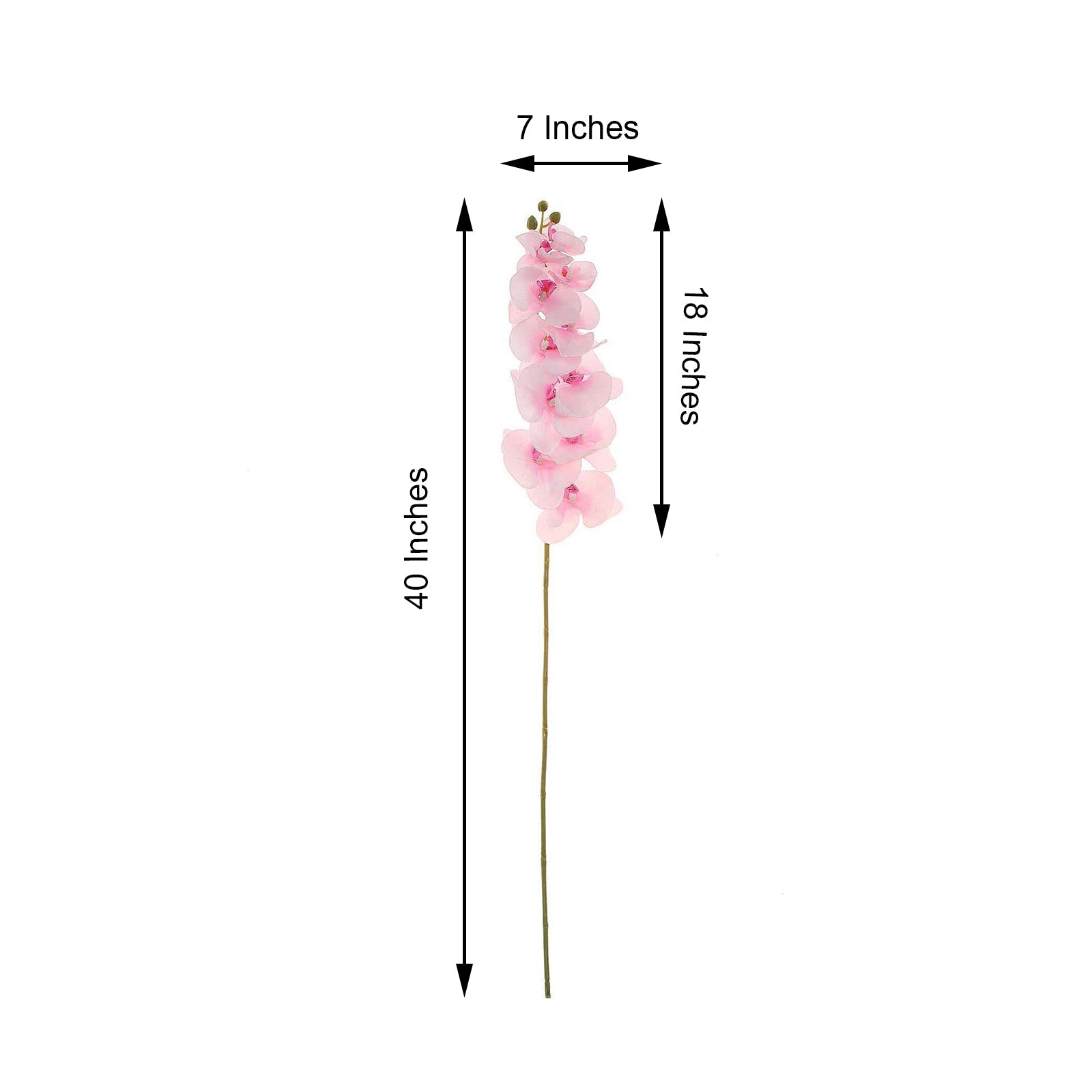 2 Stems | 40inch Tall Pink Artificial Silk Orchid Flower Bouquets