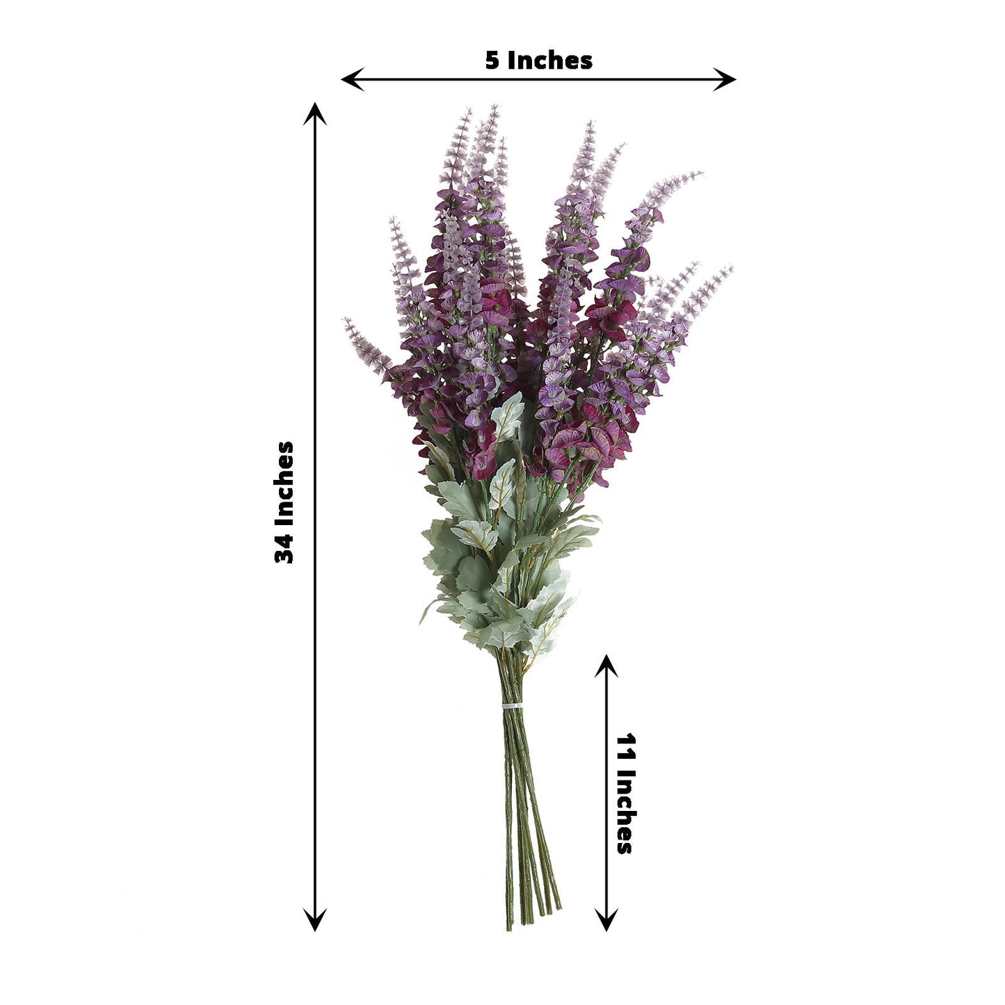 2 Bushes | 34inch Lavender Lilac Artificial Foxglove Orchid Flower Bouquet Stem