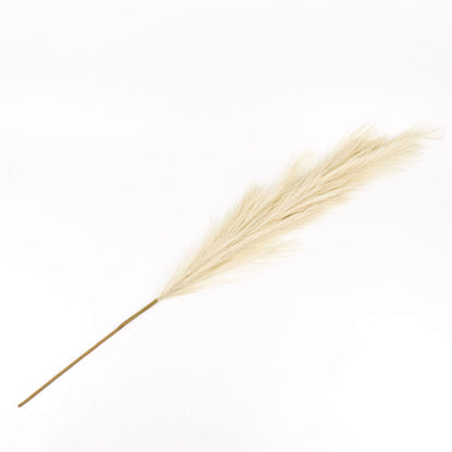 Cream artificial pampas grass spray stem, 44 inches tall.