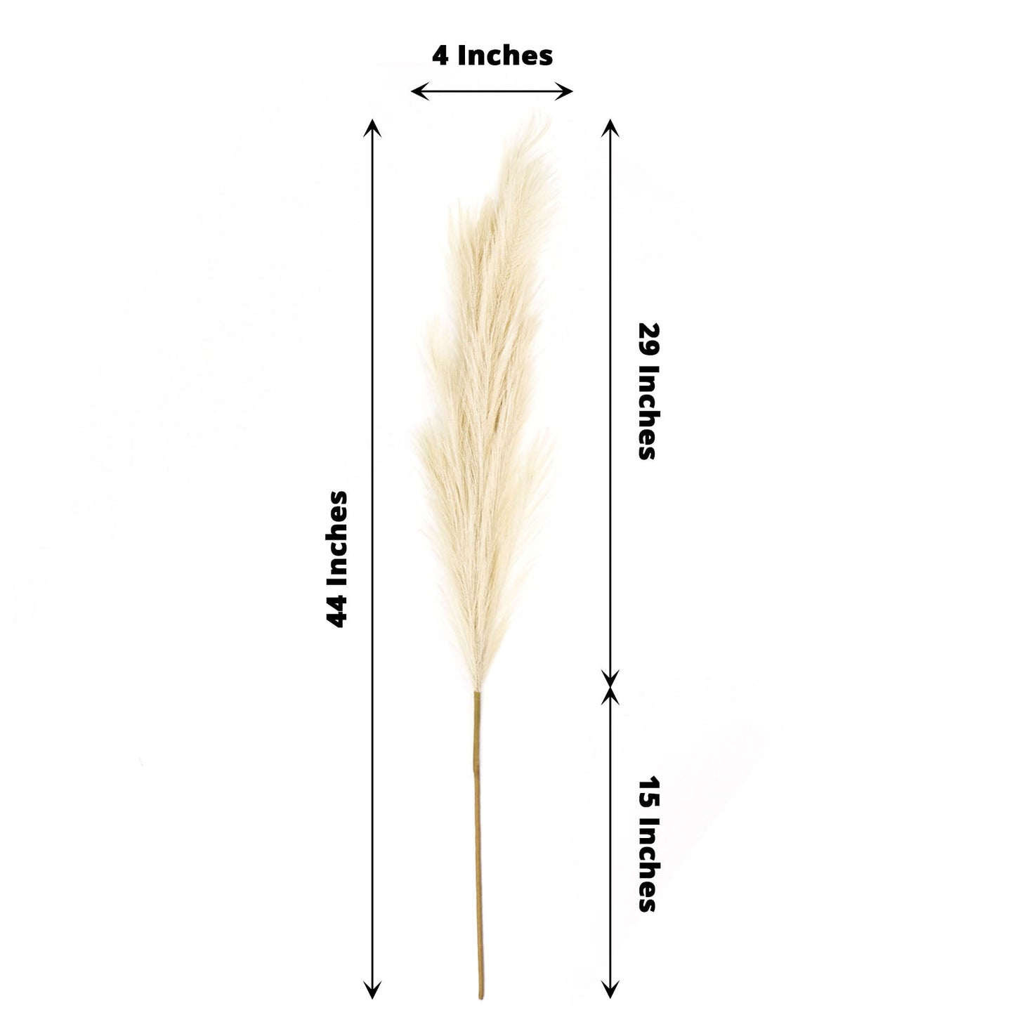 Cream artificial pampas grass plant sprays for vase arrangements.