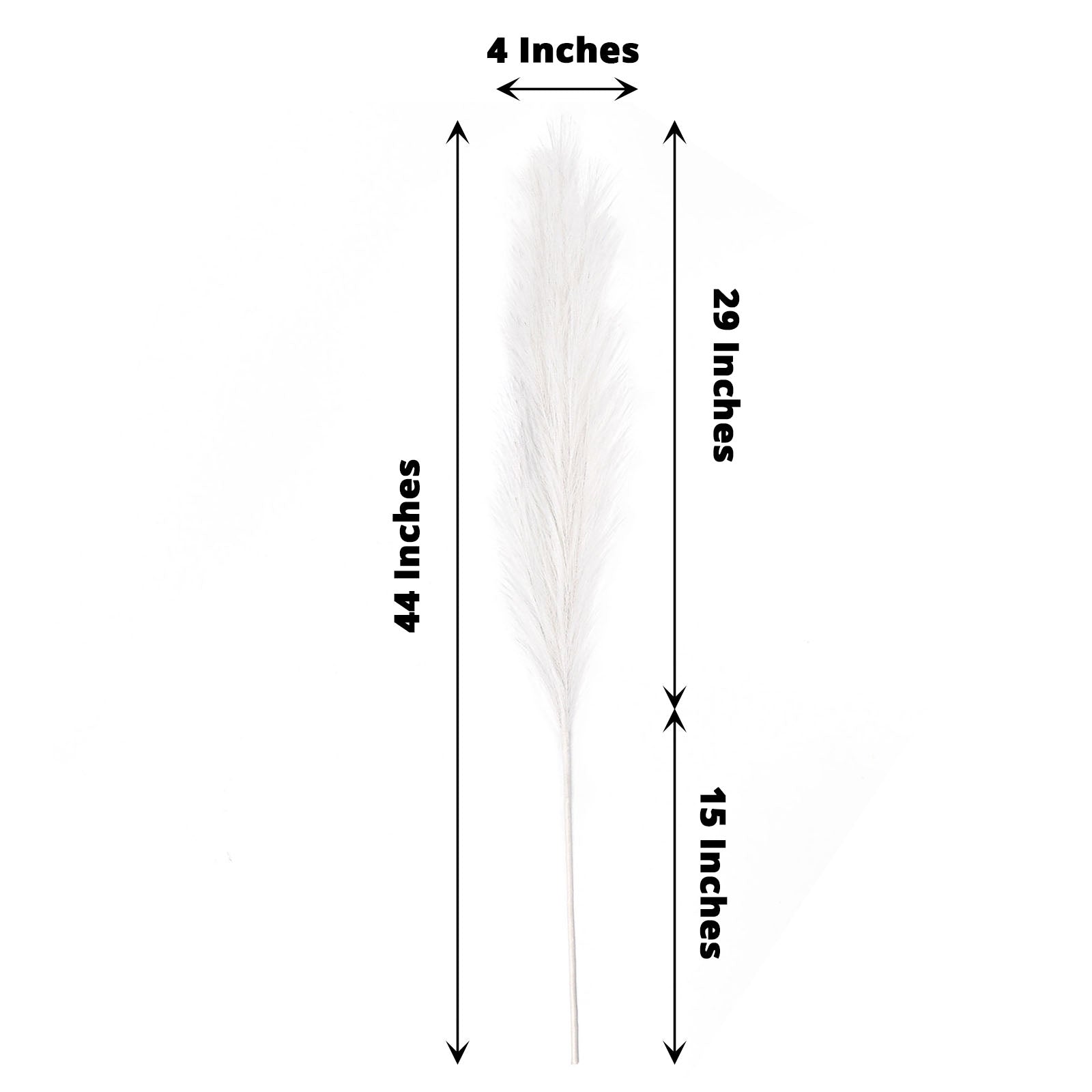White artificial pampas grass plant sprays for vase arrangements.