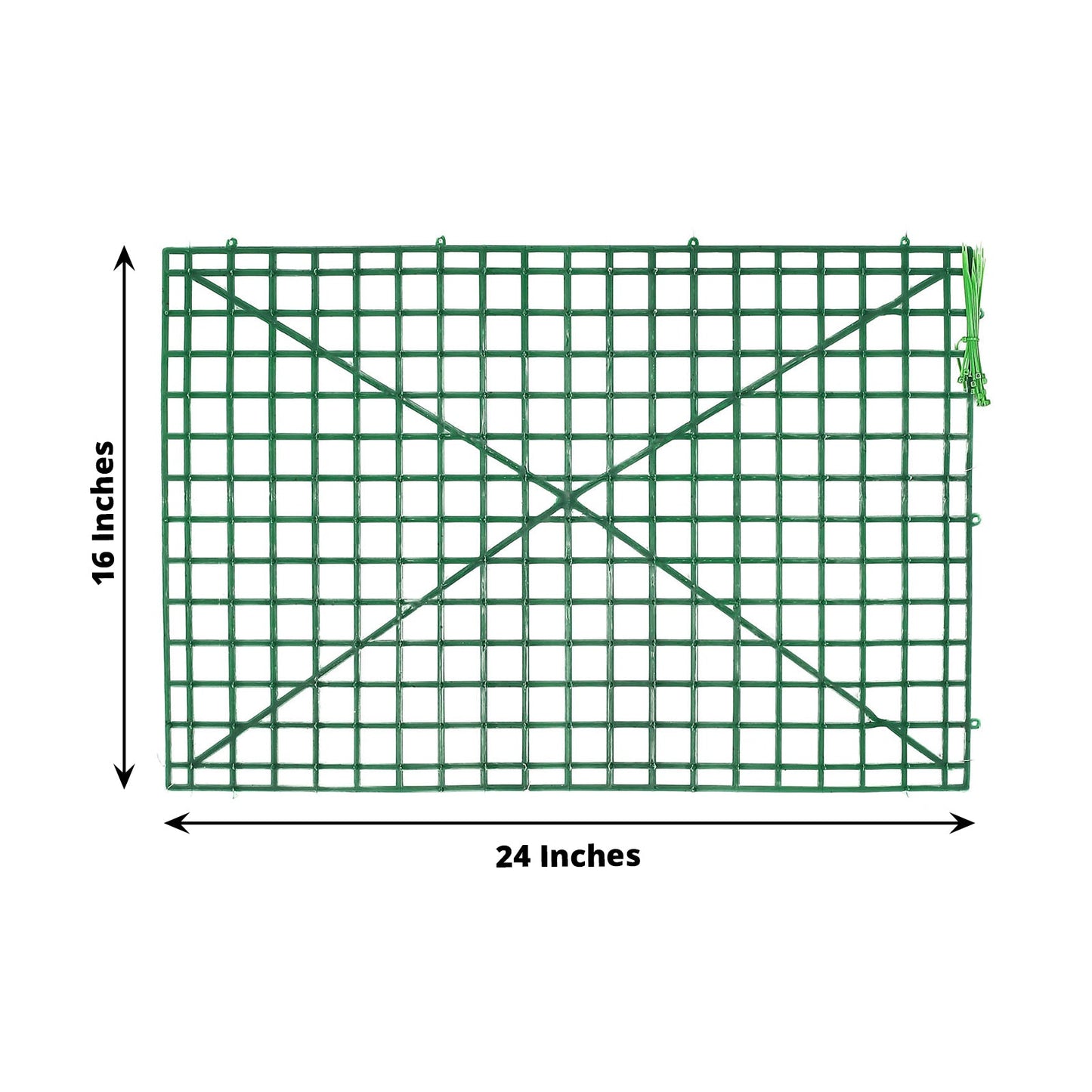 10 Pack | 24inch x 16inch Dark Green DIY Plastic Mesh Flower Wall Panel Fences