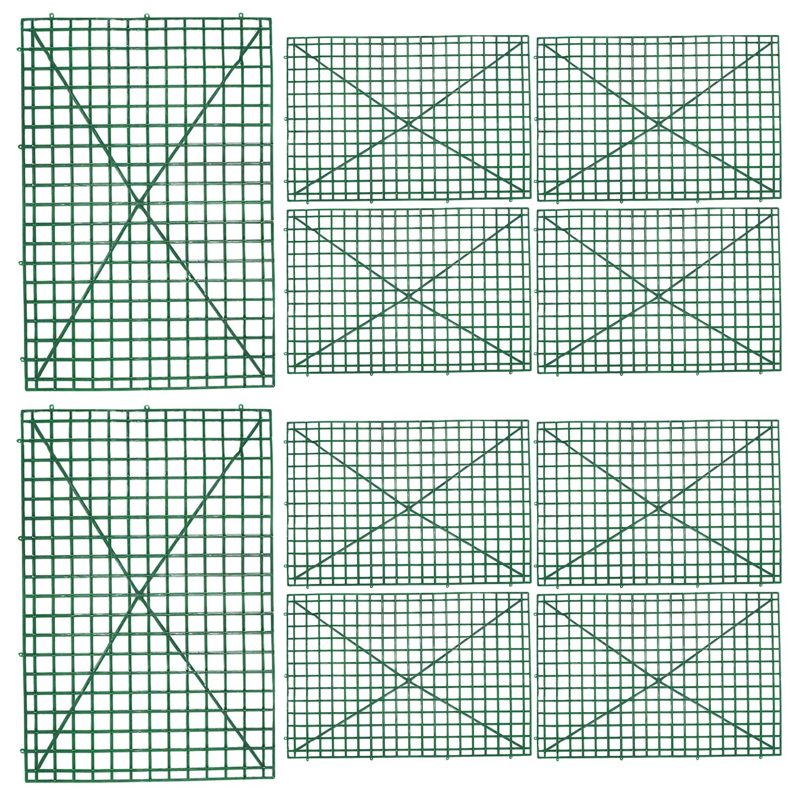 10 Pack | 24inch x 16inch Dark Green DIY Plastic Mesh Flower Wall Panel Fences