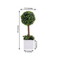 16inch Green Artificial Boxwood Topiary Ball Tree In White Planter Pot