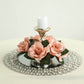 4 Pack of 3 Inch Artificial Dusty Rose Silk Rose Flower Candle Ring Wreaths