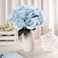 12inches Ice Blue Artificial Velvet-Like Fabric Rose Flower Bouquet Bush