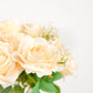 Long Stem Cream Roses 2 Bushes 18 Inch Artificial Silk Rose Flower Bouquet