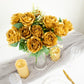 2 Bushes Of 18 Inch Artificial Silk Rose Bouquet In Gold Color