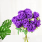 2 Bushes | 18" Purple Artificial Silk Rose Flower Arrangements, Real Touch Long Stem Flower Bouquet