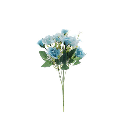 4 Bouquets Of Artificial Silk Rose Flowers 12 Inch Dusty Blue