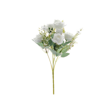 Silk Flower Rose Bushes Ivory 12 Inch 
