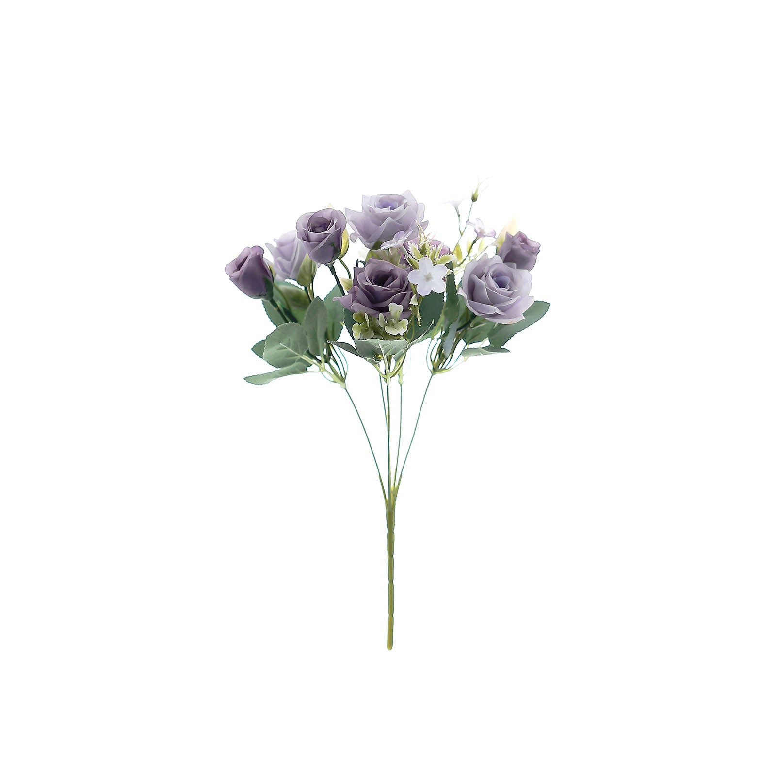 4 Bushes | 12inch Lavender Lilac Real Touch Artificial Silk Rose Bridal Bouquet