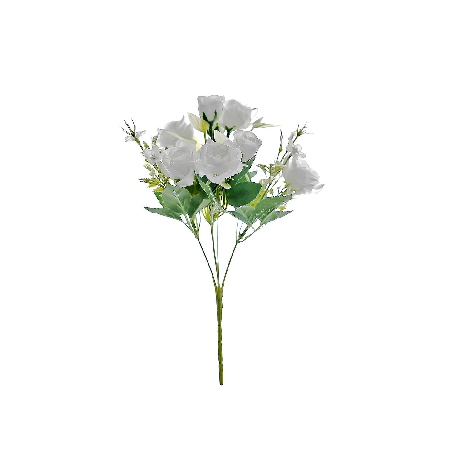 Silk Flower Rose Bushes White 12 Inch 