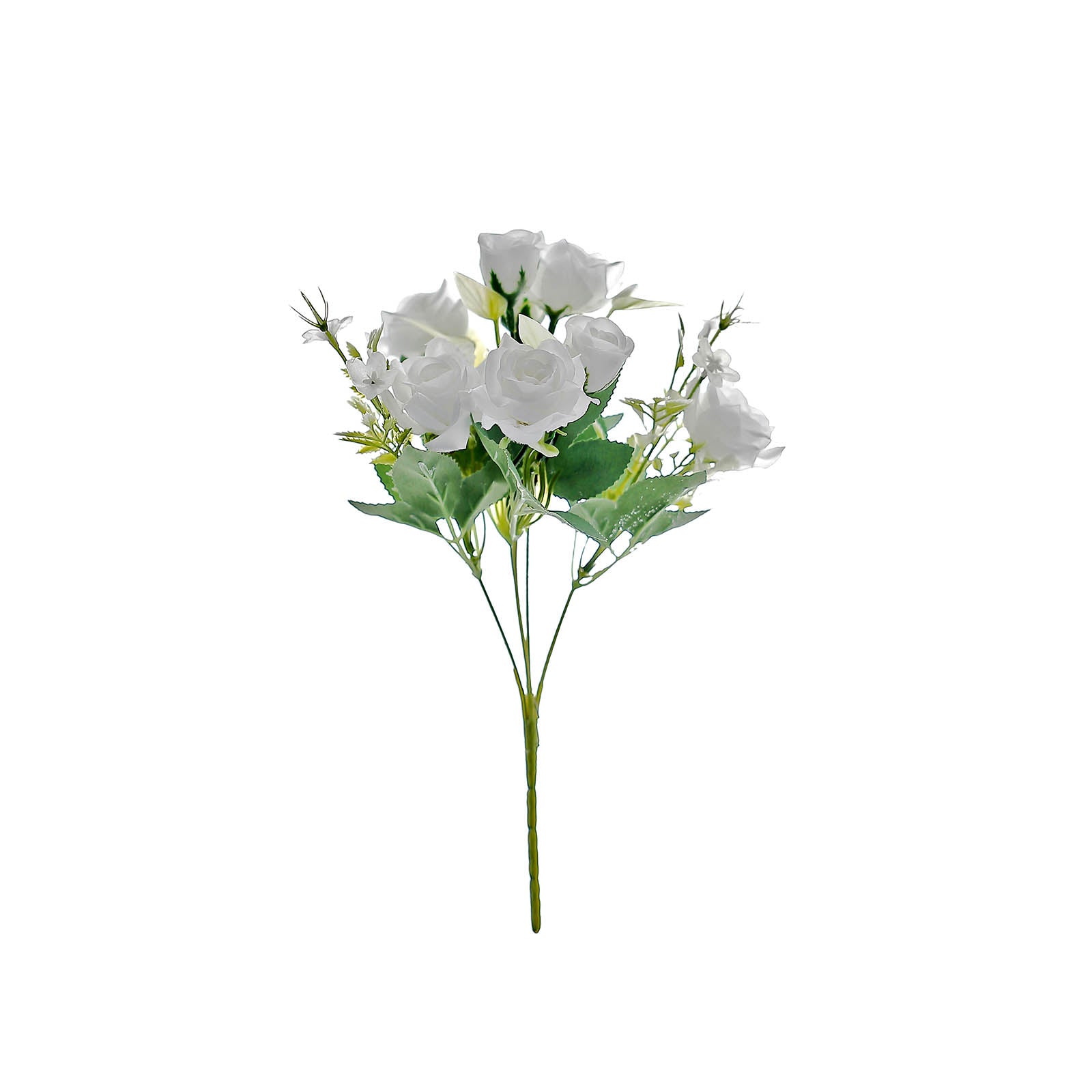 Silk Flower Rose Bushes White 12 Inch 