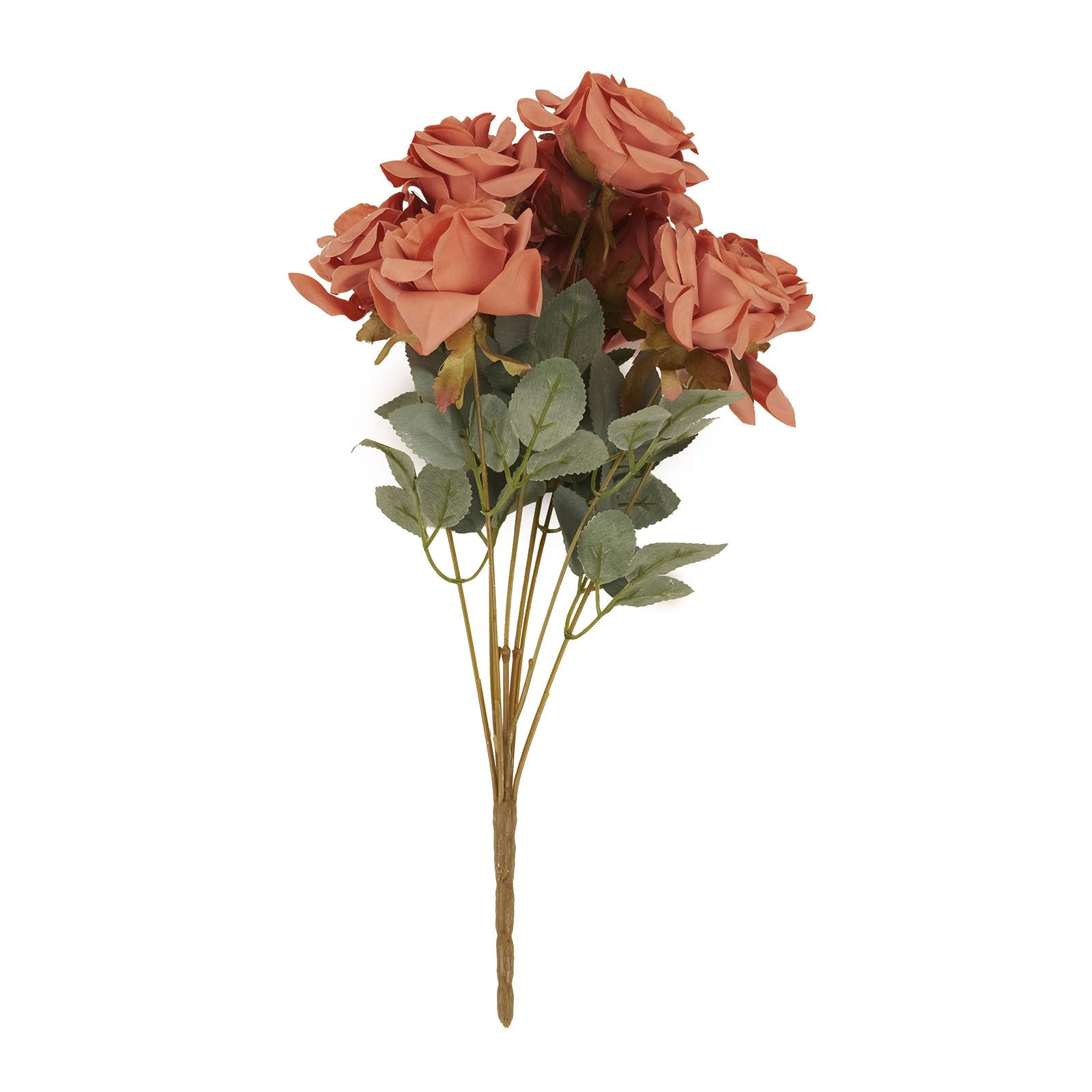17 Inch Artificial Rose Silk Flowers Terracotta
