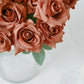 Artificial Rose Silk Flower Bushes In Terracotta 17 Inch