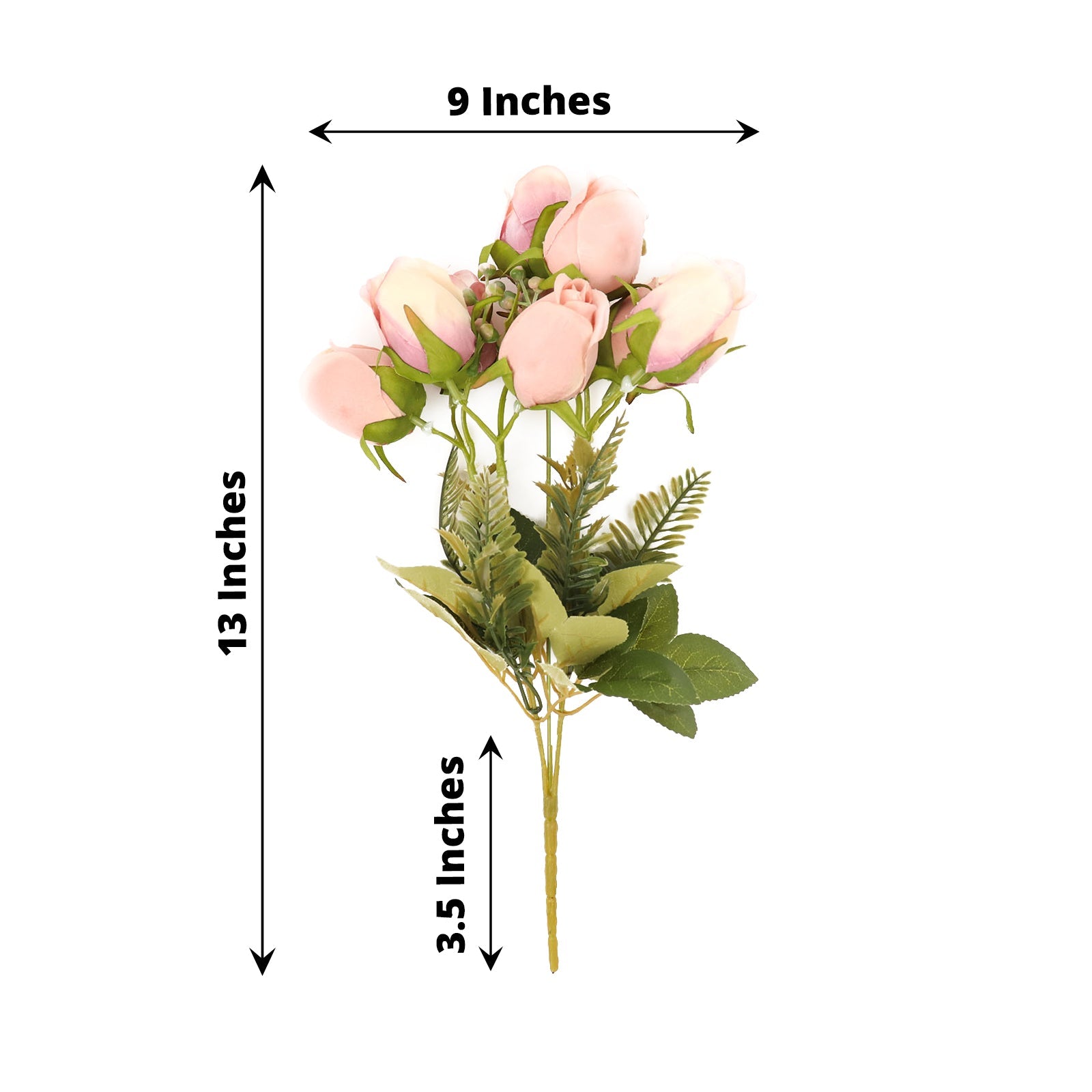 13 Inch Dusty Rose Artificial Rose Buds 3 Pack