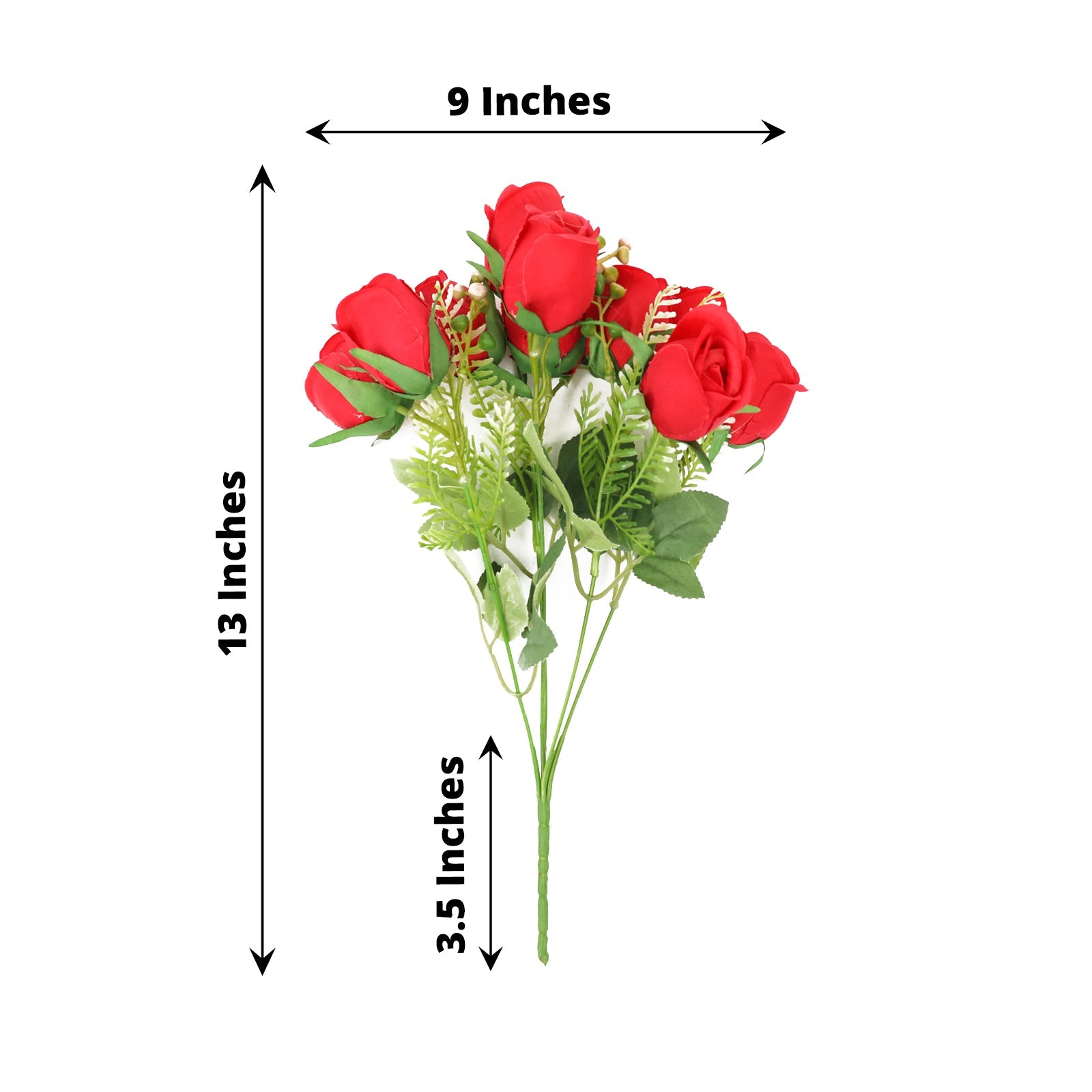 Pack Of 3 Artificial Rose Bud Bouquets in Red