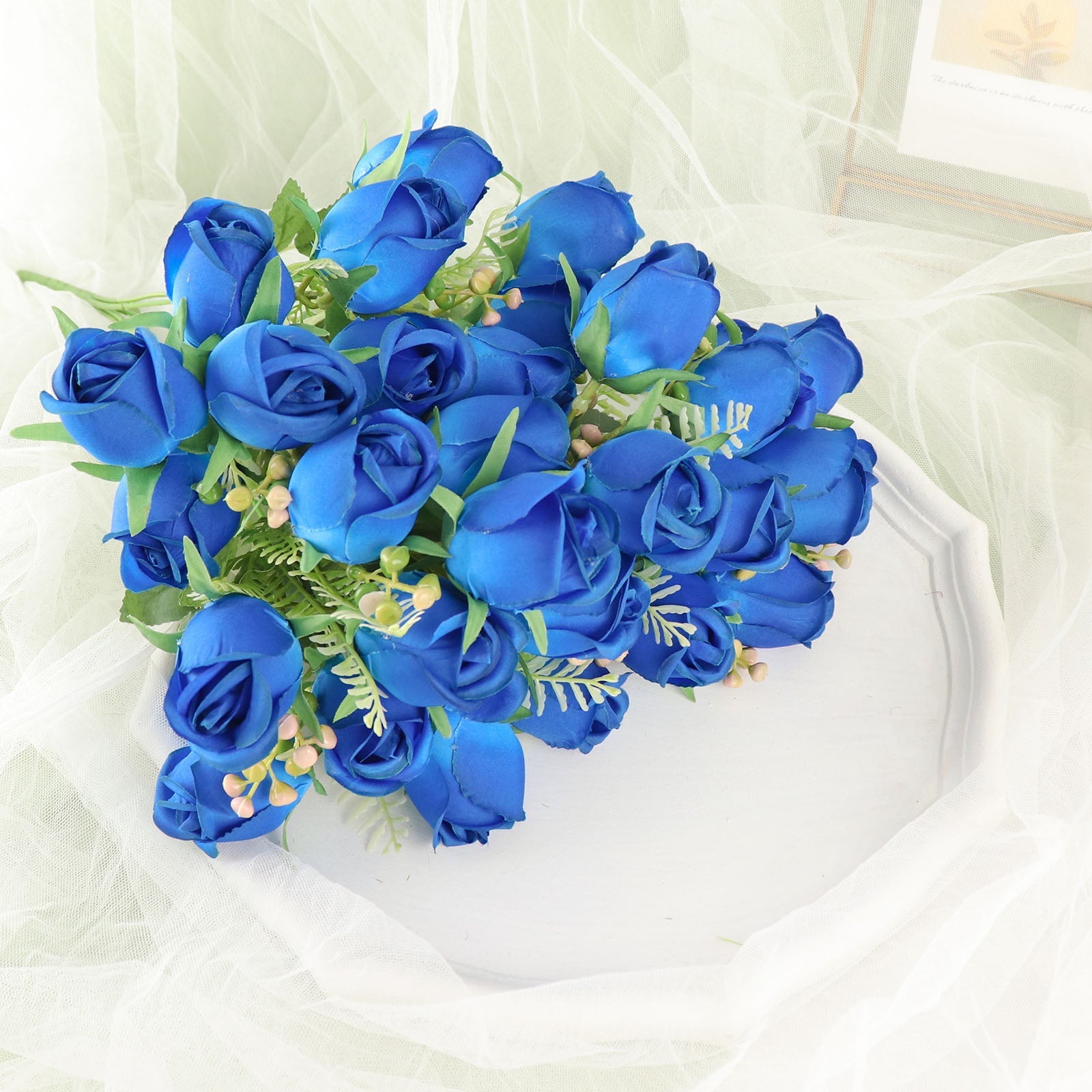 2 Pack 13 Inches Royal Blue Artificial Flowers