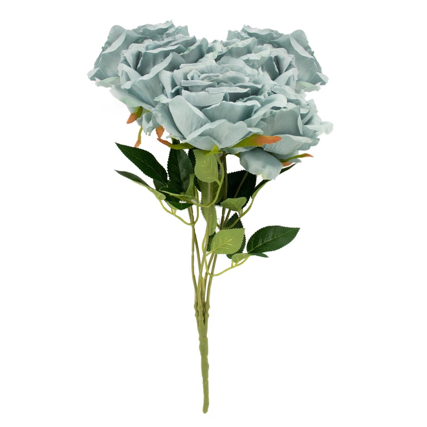 Dusty Blue Premium Silk Roses - 2 Bushes, 17 Inches#whtbkgd