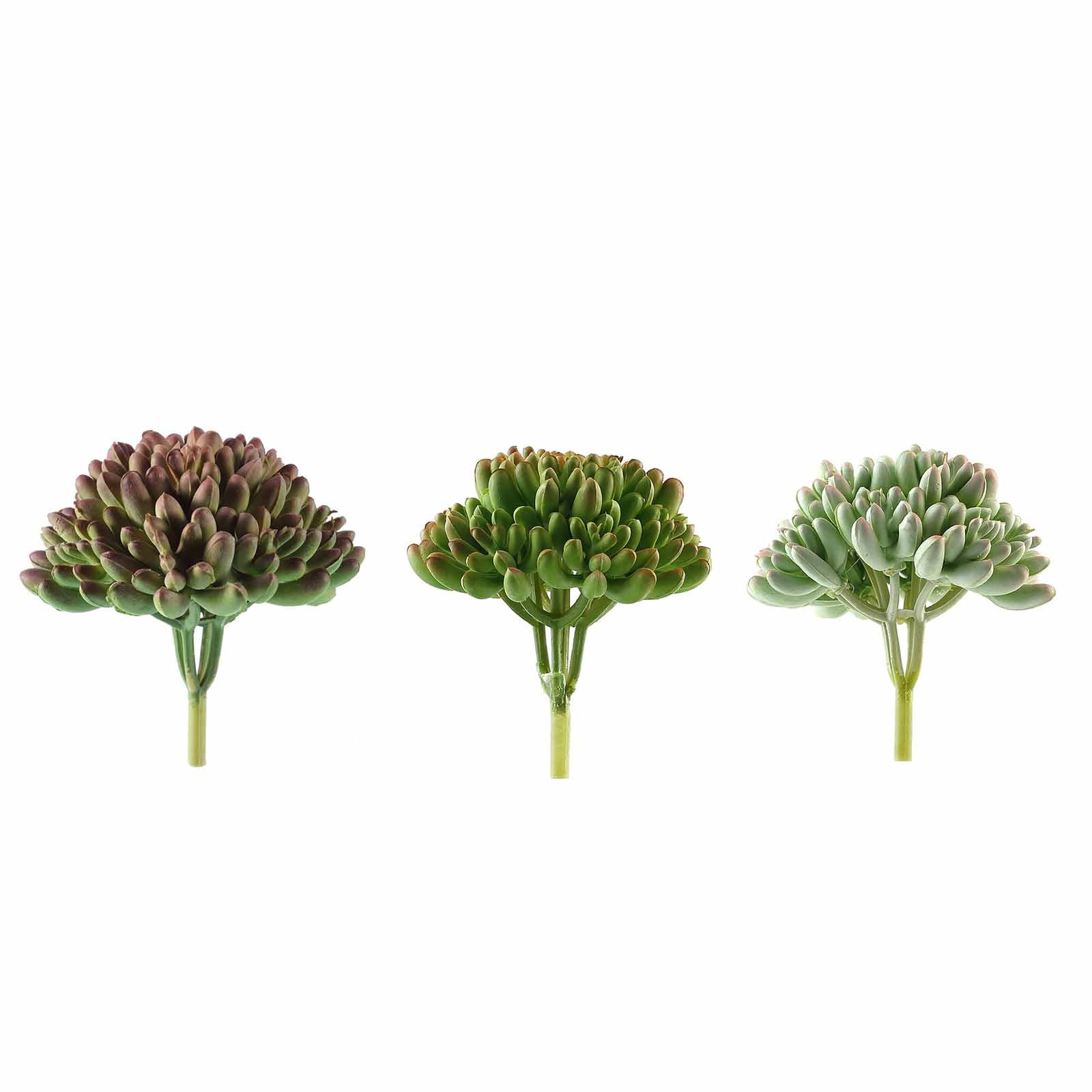 4" Artificial PVC Mini Jelly Bean Succulent Plants - Green and Purple Variants