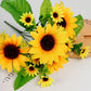 13 Inch Artificial Sunflower Bushes in Yellow Color 2 Bouquet 