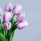Lavender Foam Tulips 13 Inch Real Touch Artificial 10 Stems