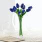 10 Stems | 13" Royal Blue Real Touch Artificial Foam Tulip Flowers