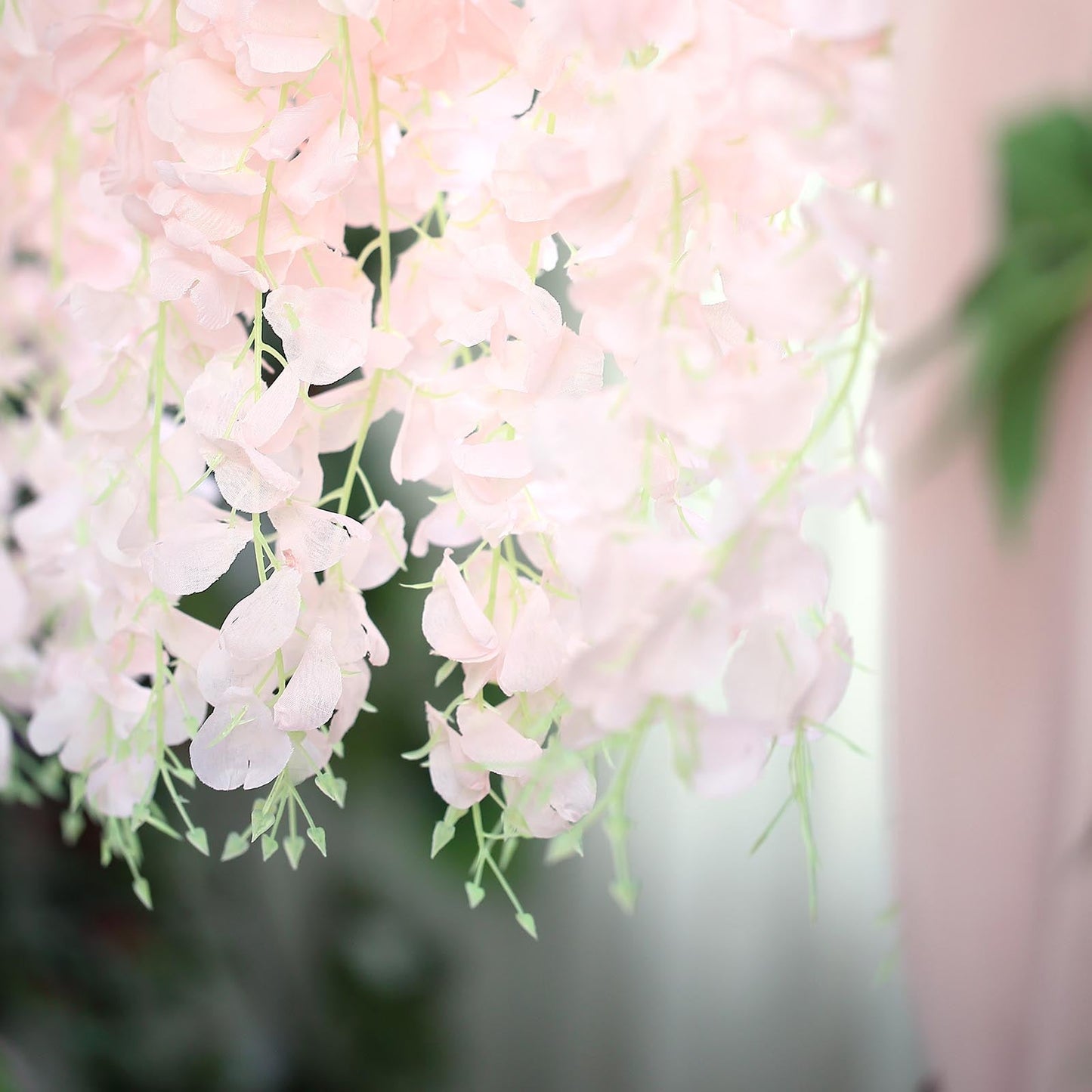 42inches Blush/Rose Gold Artificial Silk Hanging Wisteria Flower Garland Vines