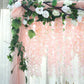 42" Silk Hanging Wisteria Flower Garland Vines in Blush, Elaborated 5 Full Strands in 1 Bush