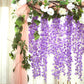 42 Inch Lavender Artificial Silk Hanging Wisteria Flower Garland Vines